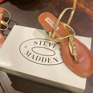 Sandals Gold Leath